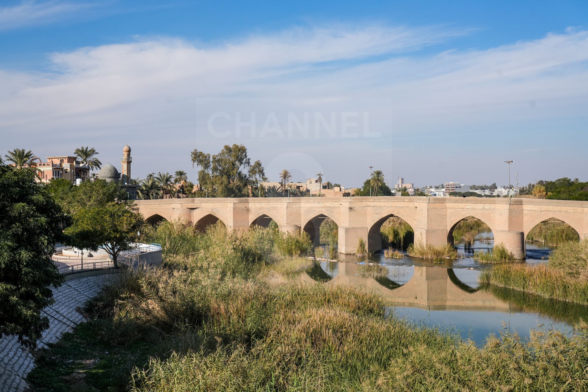 دیمەنێک لە پردی ئەڵوەن لە خانەقین. فۆتۆ: حەمەسوور - کەناڵ8