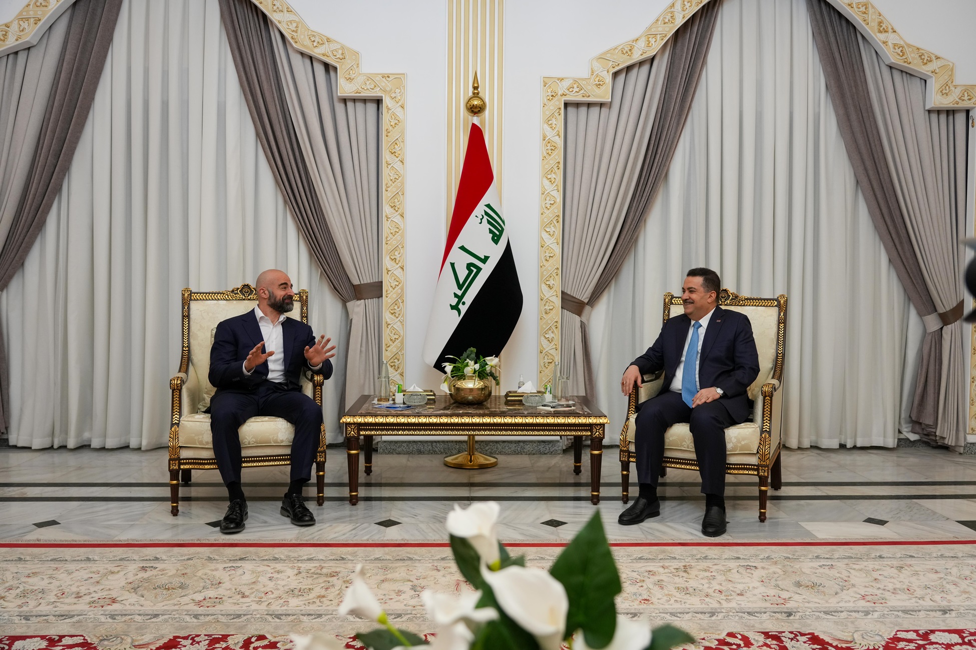 کۆبوونەوەی بافڵ جەلال تاڵەبانی، سەرۆکی یەکێتیی نیشتمانیی کوردستان لە بەغداد لەگەڵ محەممەد شیاع سوودانی، سەرۆکوەزیرانی پێشووی عێراق