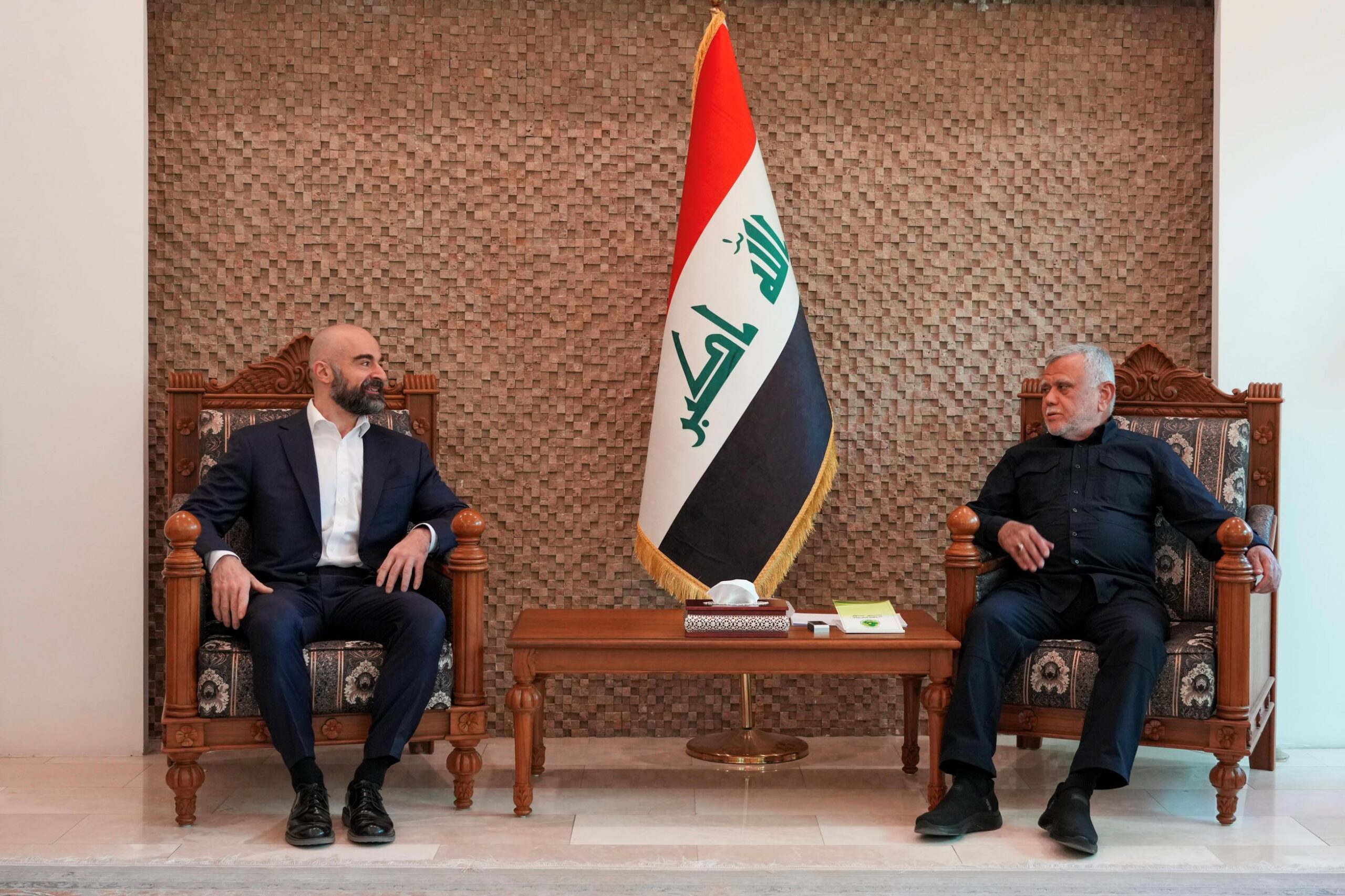 بافڵ جەلال تاڵەبانی، سەرۆکی یەکێتیی نیشتمانیی کوردستان و هادی عامری، سەرۆکی هاوپەیمانیی فەتح