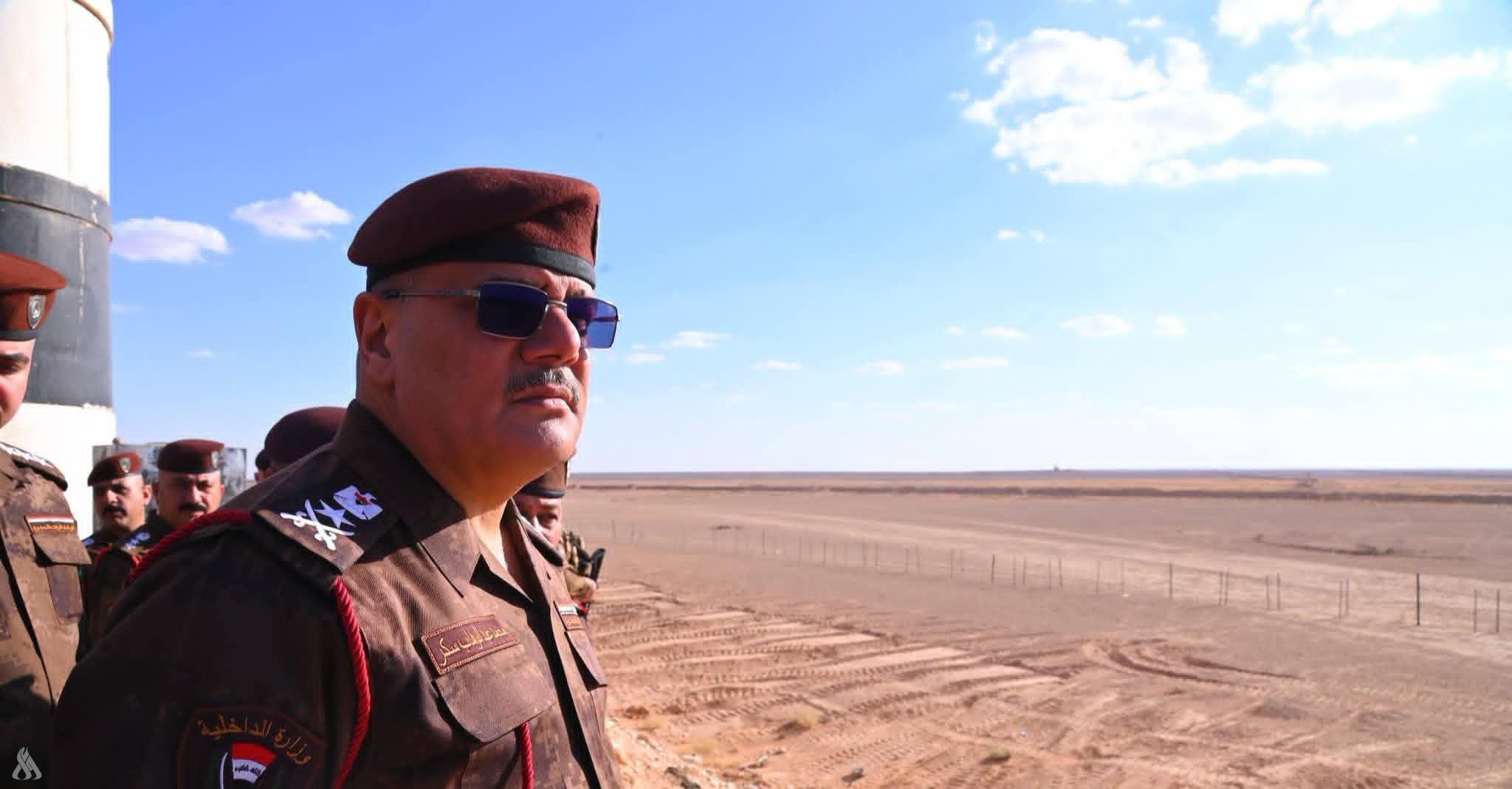 فەریق محەممەد عەبدولوەهاب سەکر، فەرماندەی هێزەکانی سنوور لە کاتی سەردانی بۆ سێگۆشەی سنووریی عێراق و ئوردن و سووریا