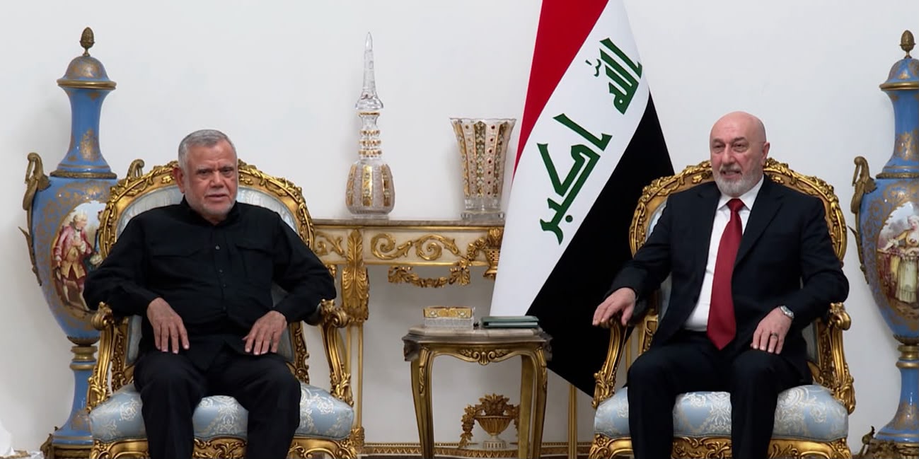 نزار ئامێدى سەرۆککۆمارى عێراق لەگەڵ هادى عامرى ئەمیندارى گشتیی ڕێکخراوى بەدر کۆبووەوە 