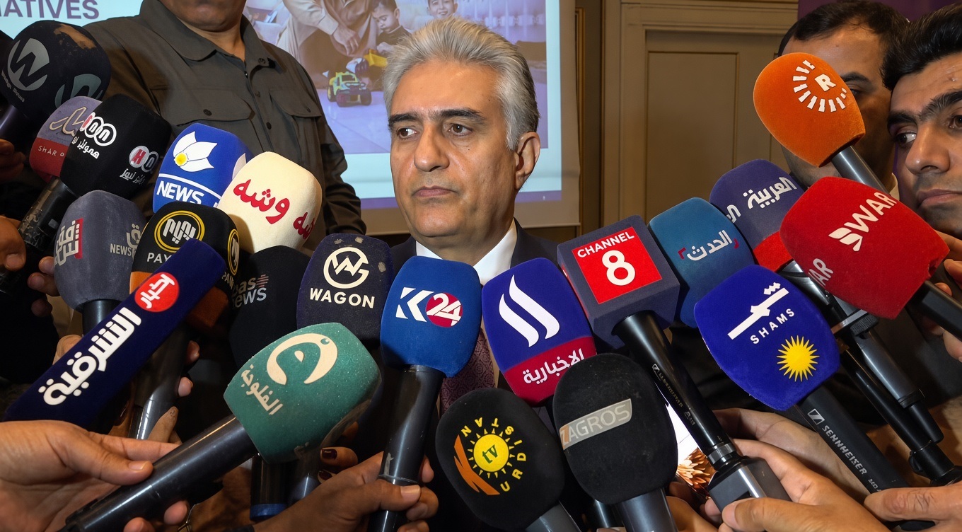 کۆنفرانسى ڕۆژنامەوانى ڕێبەر ئەحمەد، وەزیرى ناوخۆى هەرێمى کوردستان