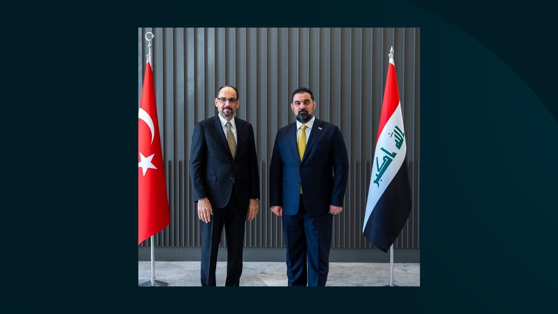 کۆبوونەوەی هەیبەت حەلبووسی، سەرۆکی ئەنجوومەنی نوێنەران، لەگەڵ ئێبراهیم کاڵن، سەرۆکی دەزگای میتی تورکیا