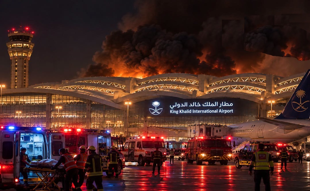 فڕۆکەخانەى نێودەوڵەتى شا خالد لە ڕیازى پایتەختى سعودییە