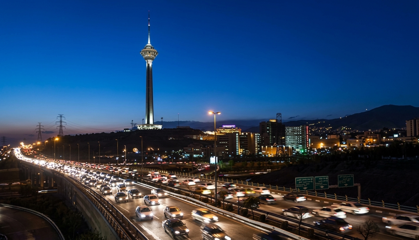 شارى تارانى پایتەختى کۆمارى ئیسلامى ئێران
لە وێنەکەدا بورجى میلاد دەردەکەوێت