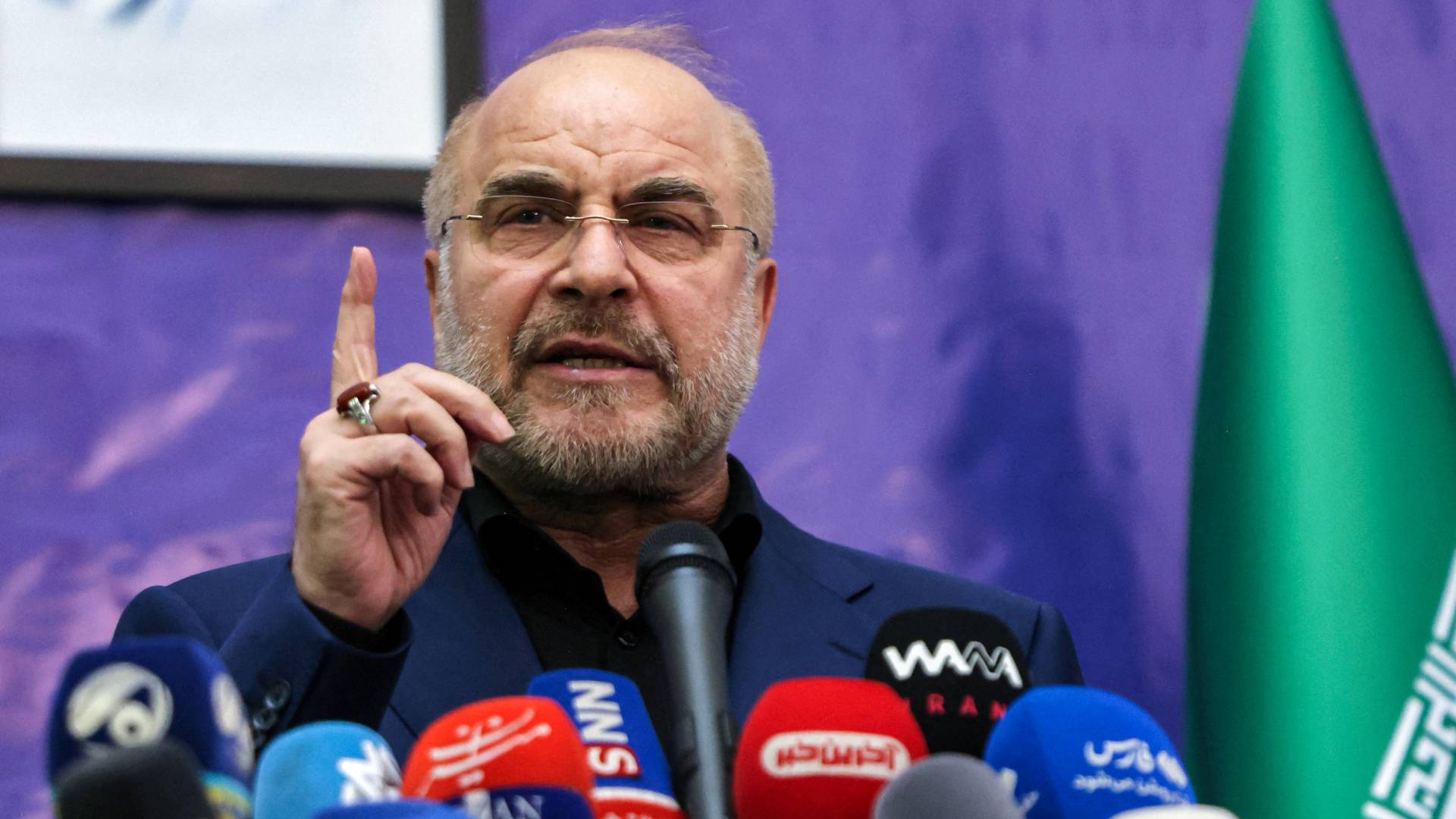 محمدباقر قالیباف. رئیس مجلس ایران عکس: AFP