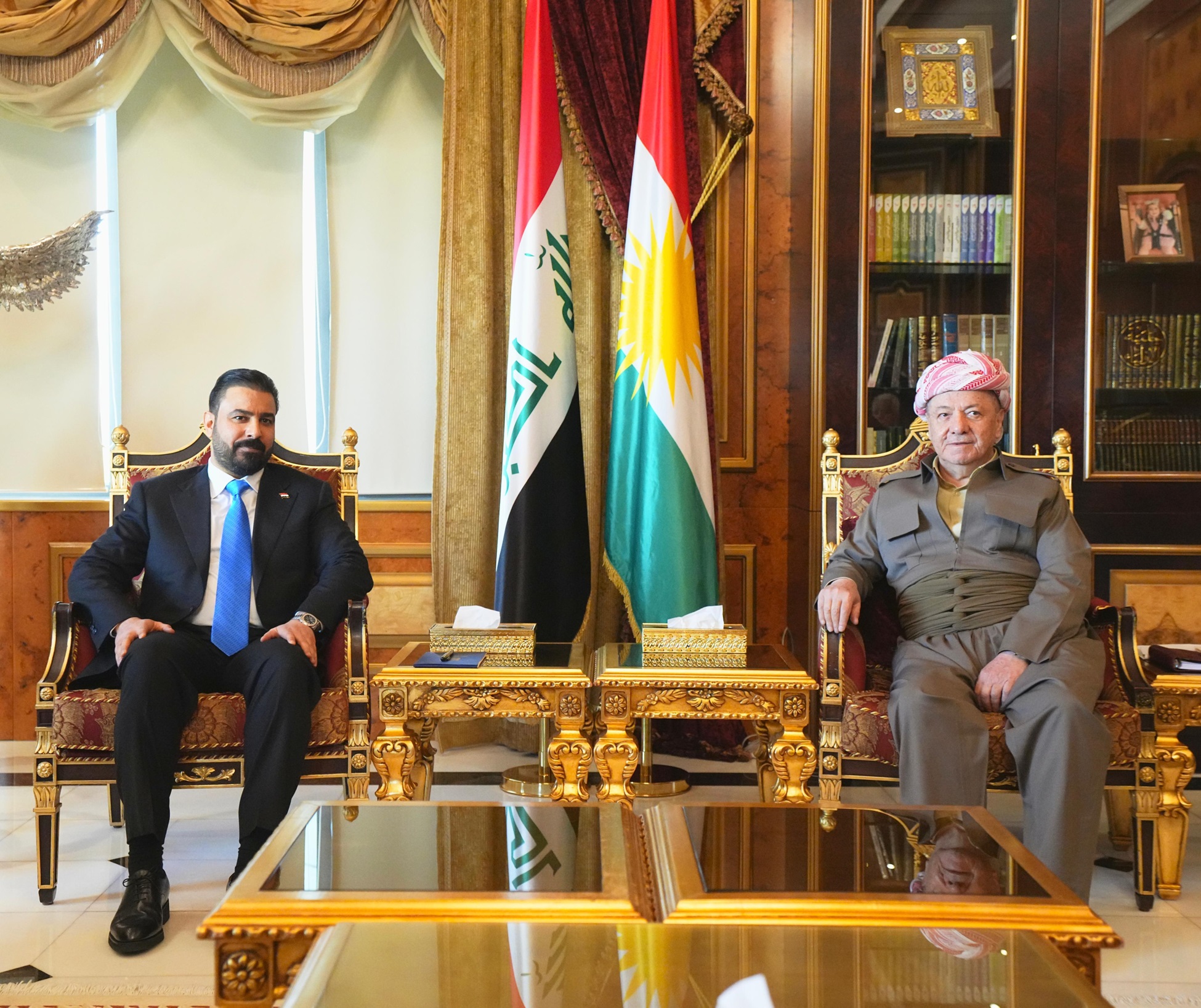 دیدار مسعود بارزانی، رئیس حزب دموکرات کوردستان با علی زیدی نخست وزیر جدید عراق