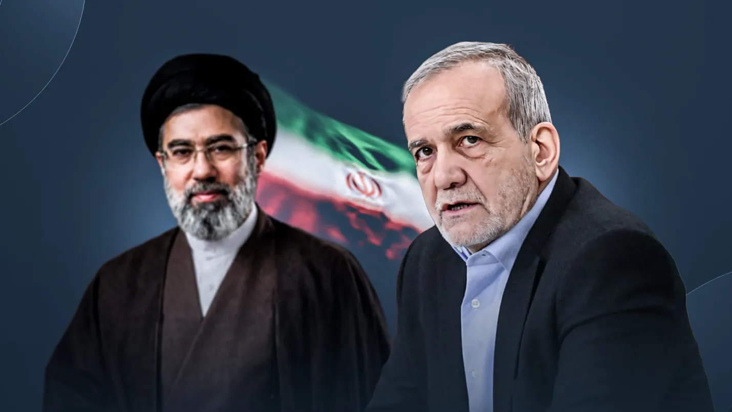 مسعود پزشکیان، رئیس‌جمهور ایران و مجتبی خامنه‌ای، رهبر جمهوری اسلامی 
