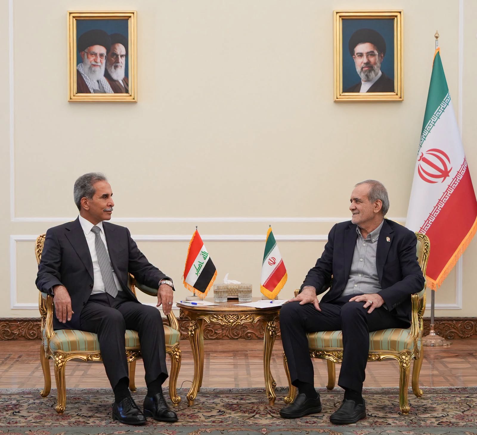 دیدار فایق زیدان، رئیس شورای عالی قضایی عراق با مسعود پزشکیان، رئیس‌جمهور ایران